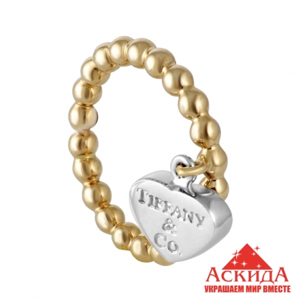 Золотое кольцо с сердечком Tiffany - купить в магазине Аскида
