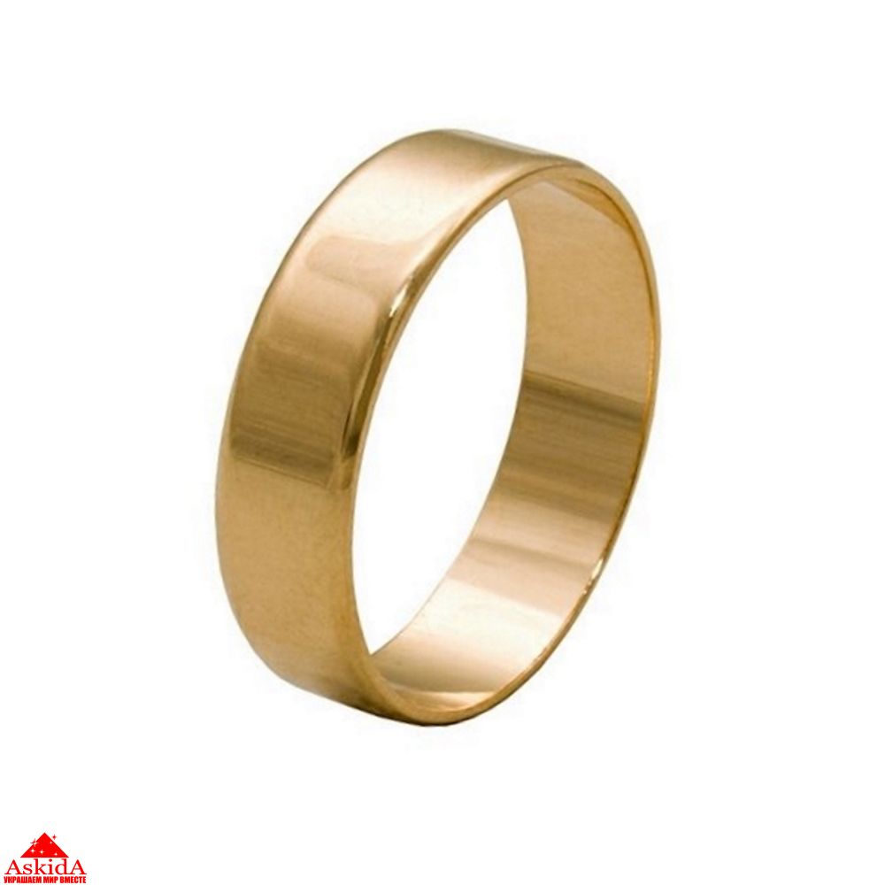 Обручальное кольцо из лимонного золота "Американка" 5 мм - ASKIDA.RU