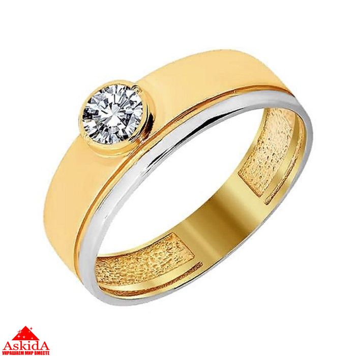 Золотое кольцо с белым золотом - описание, фото, цены